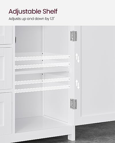 VASAGLE Bathroom Floor Storage Cabinet, Bathroom Storage Unit with 3 Drawers, Bathroom Cabinet Freestanding, Adjustable Shelf, 11.8 x 23.6 x 31.5 Inches, White UBBC542P31V1 - WoodArtSupply