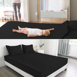 2 Pack Full Size Mattress Protector Waterproof Cover, Waterproof Bed Full Fitted Sheet Only, Machine Washable 14" Deep Pocket Mattress Covers for Double Bed, Black Magik & Kover