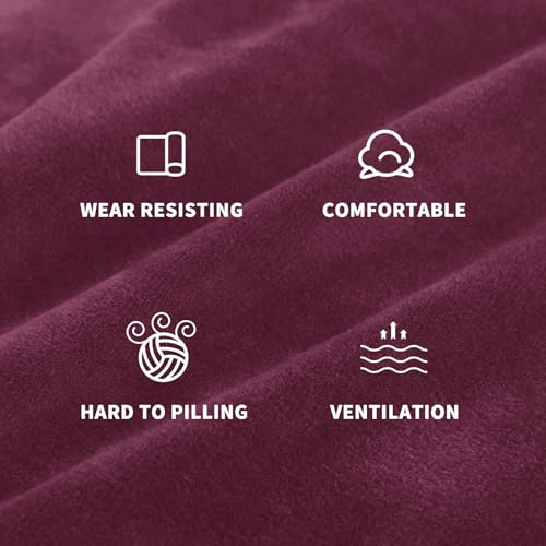 MAXIJIN Velvet Futon Cover Full Size Stretch Futon Mattress Cover Thick Soft Armless Sofa Bed Slipcover Plush Couch Furniture Protector with Elastic Bottom, Machine Washable (Wine Red) MAXIJIN