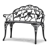 VEVOR Outdoor Bench, 480 lbs Load Capacity Bench, 38.8 inches Metal Garden Bench for Outdoors,Outdoor Garden Park Bench with Backrest and Armrests, Patio Bench for Garden, Park, Yard, Front Porch VEVOR