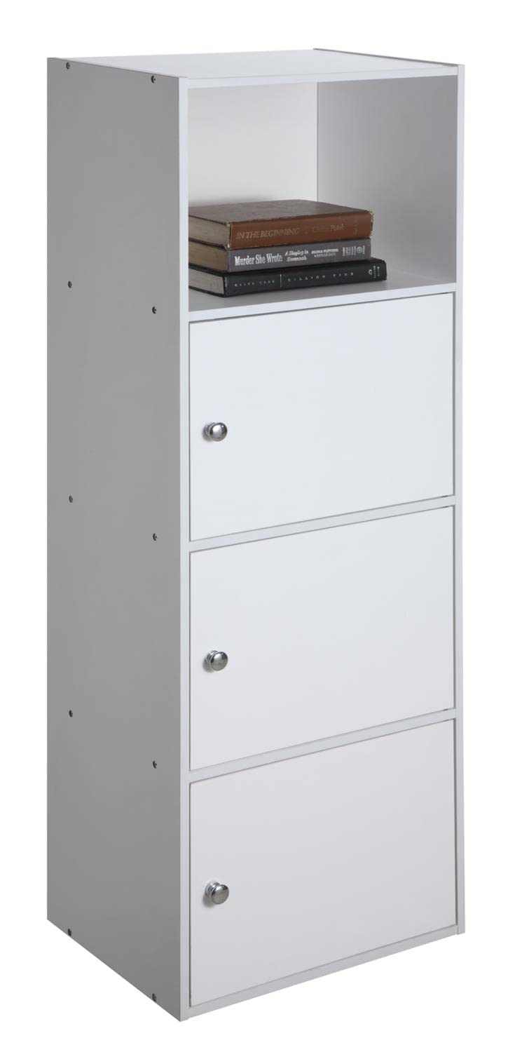 Convenience Concepts 3 Door Xtra Storage Cabinet with Shelf, White Convenience Concepts