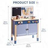 ROBUD Wooden Toy Workbench, Large Kid's Wooden Play Tool, Pretend Play Creative Building Set, Construction Workshop Tool Bench Toys, Gift for Girls & Boys, 3+ ROBUD