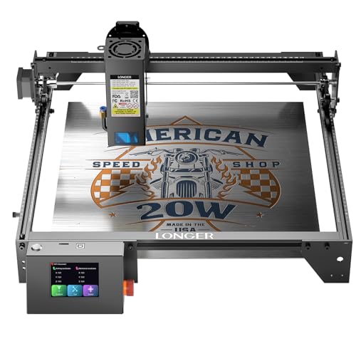 LONGER Ray5 20000mW Class IV Laser Engraver & Cutter, 0.08mm Higher Accuracy Laser Spot, 3.5" Touch Screen, App Offline Control, 400x400mm Engraving Machine for Wood Metal Acrylic Glass Longer