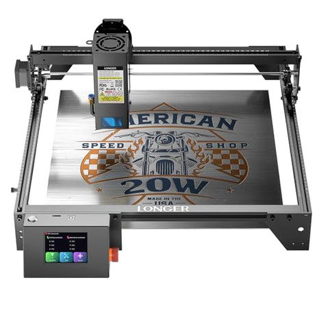 LONGER Ray5 20000mW Class IV Laser Engraver & Cutter, 0.08mm Higher Accuracy Laser Spot, 3.5" Touch Screen, App Offline Control, 400x400mm Engraving Machine for Wood Metal Acrylic Glass Longer