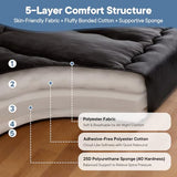 DUMOS Japanese Floor Mattress Twin Size 4-Inch, Futon Mattress Foldable with Removable Washable Cover, Portable Roll Up Tatami Mat for Kids Room, Dorm, Sleepovers and Solo Sleeper, Black DUMOS