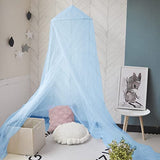 Eimilaly Bed Canopy Mosquito Net, Bed Canopy for Girls Room Decor - Insect Protection Hanging Canopy for Adults, Babies, Outdoor Camping, Blue/Single Door Eimilaly