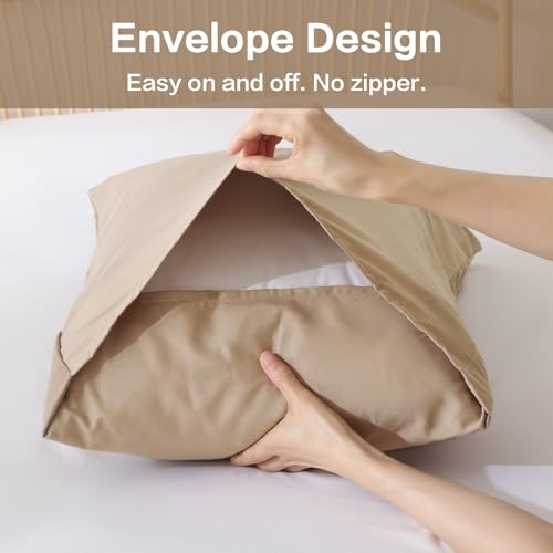 ROSGONIA King Size Comforter Set Taupe Brown, 3pcs(1 Boho Tan Comforter & 2 Pillowcases) All Season Bedding Lightweight Bedspread Blanket Quilts ROSGONIA