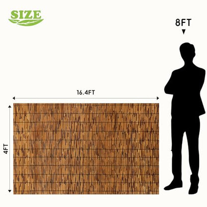 TOOKNIN 1 Pack Natural Reed Fence,4FT X 16.4FT Bamboo Fencing Privacy Reed Screening for Outdoor, Gallery, Restaurant, Hotel, Patio (Brown) - WoodArtSupply