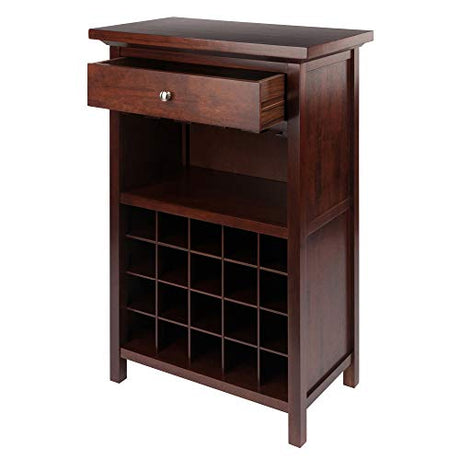 Winsome Wood Chablis Wine Storage, Walnut Winsome
