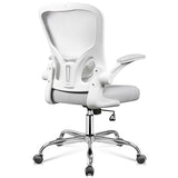DEVAISE Office Chair Ergonomic Computer Desk Chair with Flip-up Armrests, Comfy Mesh with Adjustable Lumbar Support, White DEVAISE