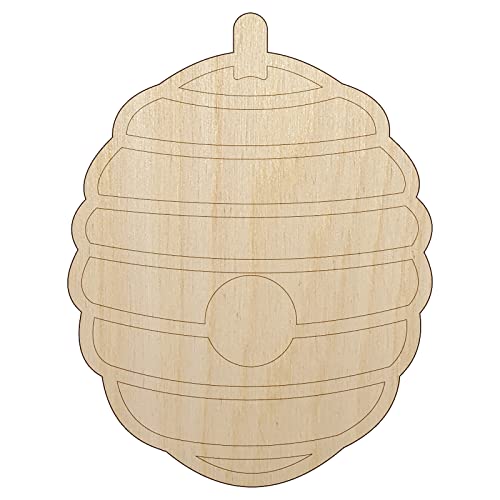 Bee Hive Unfinished Wood Shape Piece Cutout for DIY Craft Projects - 1/8 Inch Thick - 6.25 Inch Size Sniggle Sloth