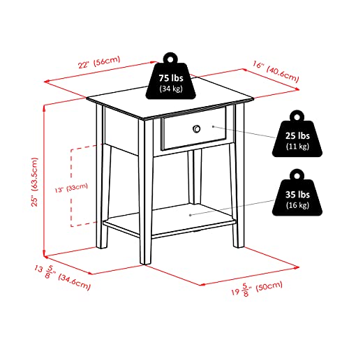 Winsome Wood Shaker Accent Table, Antique Walnut Winsome