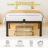 Superay 16 Inch Twin Size Metal Platform Bed Frame with Round Corners, Storage Space Under High Bed Frame-Heavy Duty Steel Slats Support, Noise Free - Easy Assembly - No Box Spring Needed Superay