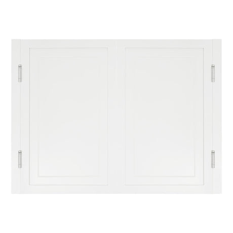 Swinging Doors Cafe Doors, Interior Solid Wood Swing Door with Metal Hinges, Cafe Saloon Doors, Bar Saloon Swinging Doors for Kitchen Stairs Bedroom Entrance Partition (White, 47.2" x35.43") Pinelicorn