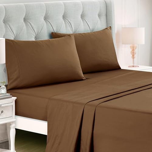 ESCA Brown Comforter with Sheets Set - 7-Piece Bed in a Bag Set Full ESCA