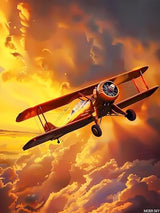 MOER SKY Diamond Painting for Adults 5D Aircraft Flying at Sunset Full Drill Diamond Art Kit DIY Airplane Gem Painting Set Bedroom Living Room Wall Decor Gifts 12x16 inch MOER SKY