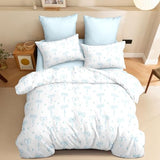 Bildenly Comforter Set Full Size White - Light Blue Bow Quilt Bedding Set 3 Pieces, Comforter Set Full, Soft & Lightweight Comforter(79‘’ x 90‘’) for Girl All Season & 2 Pillow Cases(30‘’x20‘’) Bildenly