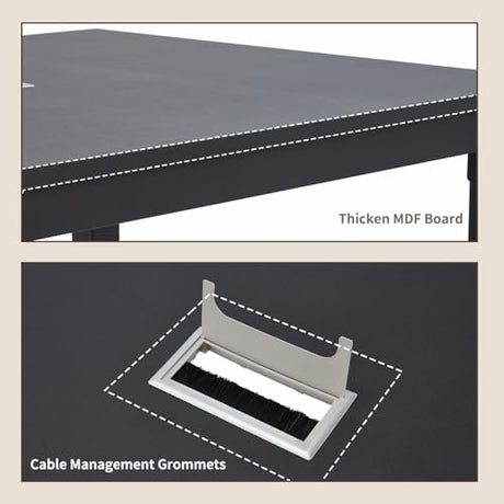 ECOTOUGE 6.5FT Conference Table, 78.7 inch Rectangle Meeting Seminar Table for 6-8 People, Modern Industrial Computer Desk with Spacious Desktop Business Tables for Home Office(Only Table) (Black) ECOTOUGE