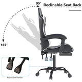 OS MOTOR Gaming Chair with Headrest and Lumbar Support, Ergonomic High Back Office Chair, Racing Style Executive Computer Desk Chair, Leather Adjustable Swivel Task Chair for Home Office (White) OS MOTOR