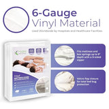 6 Gauge Vinyl Bed Bug Mattress/Box Spring Cover- Waterproof Encasement- Perfect for Bed wetting (Full) Hygea Natural