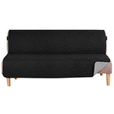 H.VERSAILTEX Futon Cover Reversible Sofa Slipcover Furniture Protector Water Resistant 2 Inch Wide Elastic Straps Sofa Bed Pets Kids Dog Cat Fit Sitting Width Up to 70"(Futon, Black/Grey) H.VERSAILTEX