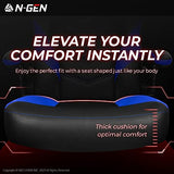 N-GEN Video Gaming Chair Ergonomic Computer Desk Office Chair with Lumbar Support Adjustable Height Swivel Wheels Flip-Up Arms PU Leather Home and Office (Blue) NEO CHAIR