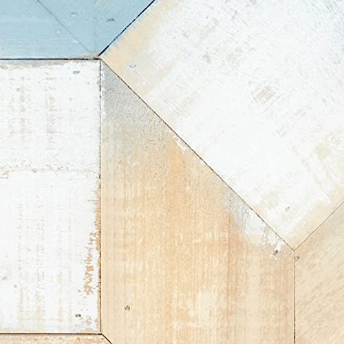 Deco 79 Wood Geometric Handmade Home Wall Decor Southwestern Star Wall Sculpture with Whitewashed Brown Accents, Wall Art 31" x 1" x 31", Blue Deco 79