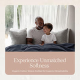 100% Organic Cotton Blanket - GOTS & Fairtrade Certified Organic Cotton Throw Blanket for Bed with Soft Heavy & Breathable Single Knit Weave - Great as Bedspread or Coverlet (Mineral, King/Cal King) Whisper Organics