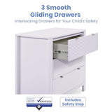 Delta Children Cassie 3 Drawer Dresser with Changing Top and Interlocking Drawers, Lilac Delta Children