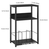 LELELINKY Record Player Stand, 3-Tier End Side Table with Vinyl Record Storage, Vinyl Record Holder Up to 120 Albums, Turntable Stand with Vinyls Storage for Music Living Room LELELINKY