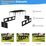 CFATLFRM 10x30 Black Party Tent Outdoor Canopy Waterproof Heavy Duty Wedding Event Tents for Parties with 8 Removable Sidewalls Perfect for Holiday Birthday Gatherings BBQ Backyard Patio CFATLFRM