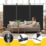 AKTOP 3-Panel Room Divider, Freestanding Wall Divider for Room Separation, Folding Privacy Partition Screen 70''W x 102''H, Portable Room Divider Panel Privacy Screen for Dorm Studio Office, Black AKTOP