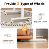 JOY worker Mobile Standing Desk, 35In Small Height Adjustable Desk with Drawer, Rolling Treadmill Desk Workstation with Wheels, Portable Walking Pad Table for Home Office, White JOY worker