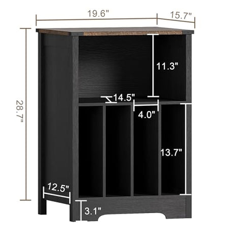ChooChoo Record Player Stand, Vinyl Record Storage Cabinet, Turntable Stand Holds up to 160 Albums, Record Player Table Display Shelf for Living Room, Bedroom, Office, Vintage Black ChooChoo