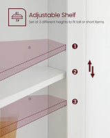 VASAGLE Corner Cabinet, Tall Corner Storage Cabinet with 2 Doors and 4 Adjustable Shelves, for Bathroom Kitchen Living Room, Modern Farmhouse Design, White UBBC541P31 VASAGLE