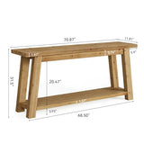LITTLE TREE 70.9" Solid Wood Console Table for Entryway, 2-Tier Sofa Table Behind Couch, Farmhouse Entryway Table for Living Room, Bedroom, Foyer LITTLE TREE