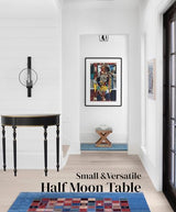 Stelalloy Half Moon Table - Black Console Table for Entryway, Hallway, Living Room - Demilune Table for Front Door - Half Circle Entryway Console Stelalloy