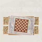 Redipo 1500 Pieces Wooden Puzzle Board, Puzzle Table with 4 Drawers, 36" x 25" Portable Lazy Susan Spinning Puzzle Boards with Cover Mat and Chess Set, Rotating Puzzle Tables for Adults and Kids Redipo