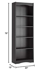 Sonax Hawthorn 72-Inch Tall Bookcase, Midnight Black SONAX