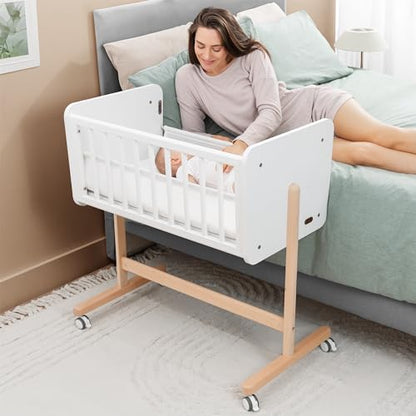 Comfy Cubs Wooden Bedside Bassinet Sleeper - Safe and Stylish Baby Crib - Ideal Baby Sleeper Bed Crib for Newborns and Infants - Perfect Nursery Essentials for Babies - WoodArtSupply