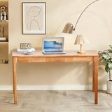 VIZBMYR Widen Solid Wood Desk with Drawers,47"X24" Wood Writing Desk for Small Space,Student Computer PC Desks,Home Desks for Work,Gaming Study Desk for Bedroom Escritorios Desk Table (Natural, 47") VIZBMYR
