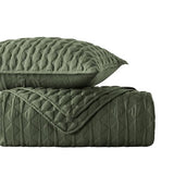 WDCOZY Olive Green Quilts Queen Size Bedding Set with 2 Pillow Shams, Lightweight Soft Full Bedspread Coverlet, Thin Comforter Bed Cover for All Season, 3 Pieces, 90x90 inches WDCOZY