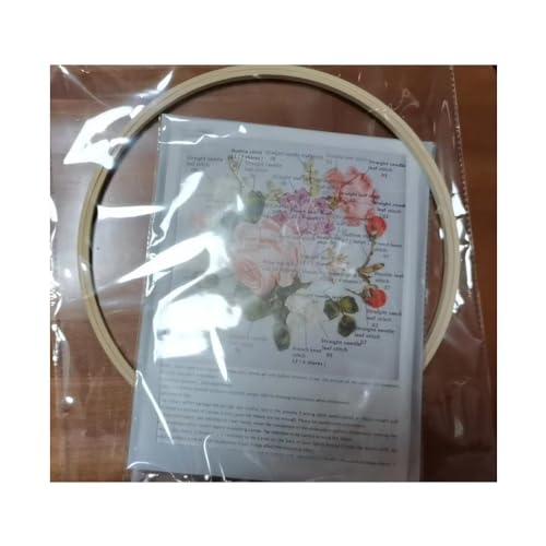 Egoshop Ribbon Embroidery Spring Flower Blooming Kit 3D Painting DIY Wall Decor Stamp Needle Work with Hoop (No Frame) X5002A