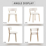 HAIZAO Gold Round Glass Dining Table Set for 4, 36'' Small Modern Kitchen Table Set with 4 White Gold Boucle Upholstered Dining Chairs, 5 Piece Luxury Dining Room Set, Easy Assemble HAIZAO