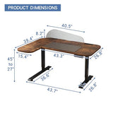 bilbil L-Shaped Electric Standing Desk with Power Strip & Privacy Screen(Gray), 59 Inch Workstation, Large Mouse Pad & 4-Preset Memory Buttons, Quiet Adjustable Desk for Dual Monitors(Rustic Brown) bilbil