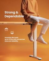 ErGear Height Adjustable Electric Standing Desk, 48 x 24 Inches Sit Stand up Desk, Memory Computer Home Office Desk with Two-Piece Desktop (Light Vintage Brown) ErGear