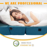 jela Foldable Sofa Bed, Convertible Sleeper Lounge Chair Floor Mattress Floor Couch with Backrest, Fold Out Futon with Washable Miss Fabric Cover for Guest Room, Living Room (83"x33",Teal) jela