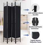 Room Divider 4 Panels 6FT Room Divider Wall Folding Privacy Screens with Steel Frame Freestanding Partition for Home Office Bedroom,Black NChanmar