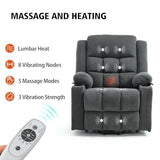 Ketaiyou Electric Power Lift Recliner Chair Sofa with Massage and Heat for Elderly, USB and Type-C Ports, Cup Holders, Infinite Position (Dark Grey, Regular)