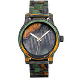 BOBO BIRD Men Wooden Watch Fashion Quartz Analog Wristwatch Colorful Handmade Wooden Watches for Men (Green-Wood) BOBO BIRD